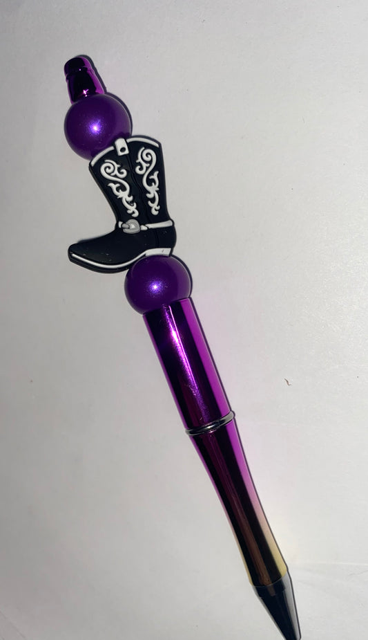 “Cowboy up” purple black ink pen