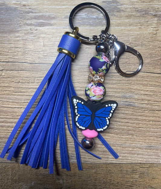 Blue Butterfly keychain bar keychain